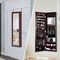 Costway Wall Door Mounted Mirrored Jewelry Cabinet Storage Organizer-Black/Brown/White